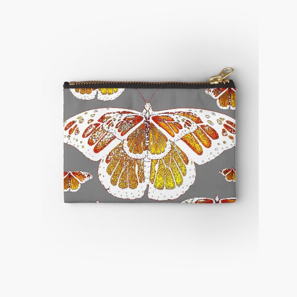 Item preview, WHITE MONARCH STYLE BUTTERFLIES ON GREY ART designed and sold by sharlesart.
