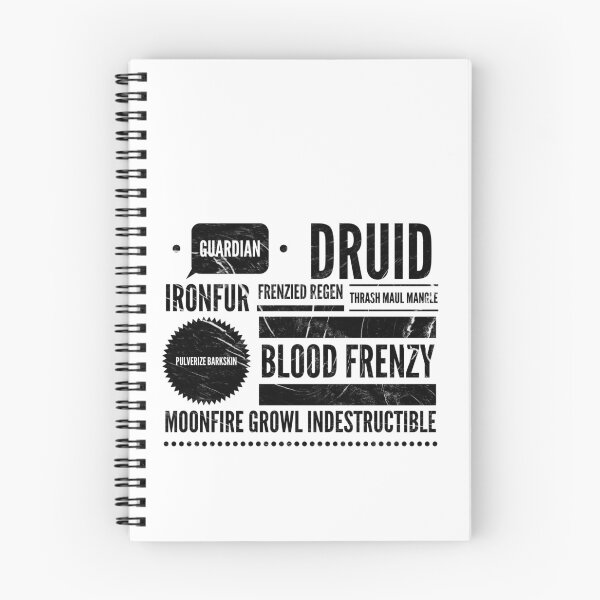 Item preview, Guardian Bear Druid Mantra: DnD Spells and Attacks - TANK- Gamer B/W Block2 designed and sold by CloudDance.