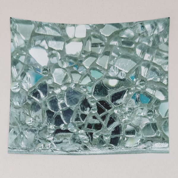 Item preview, Photographic Image of Icy Blue Mirror and Glass Mosaic designed and sold by CrazyCraftLady.