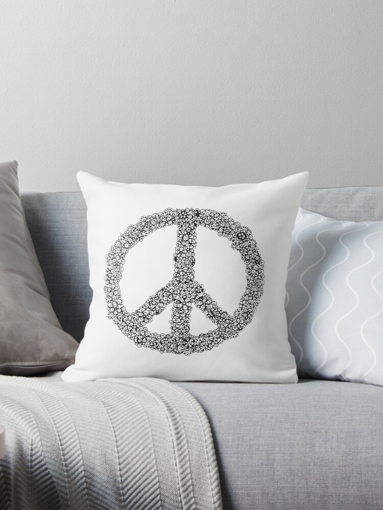 Peace Sign Throw Pillow