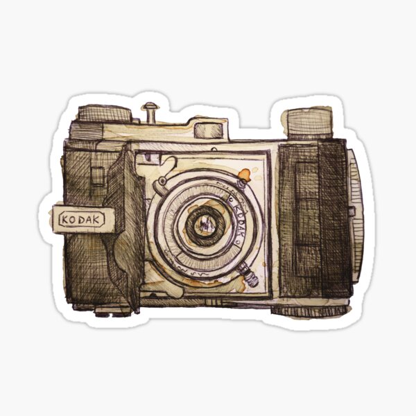 Camera Sketch by Kelli Crockett Sticker