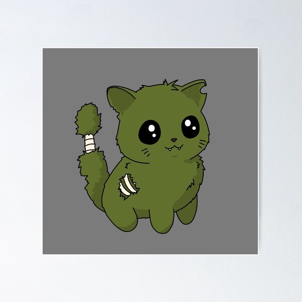 Cute zombie kitten Poster for Sale by sivelobanova