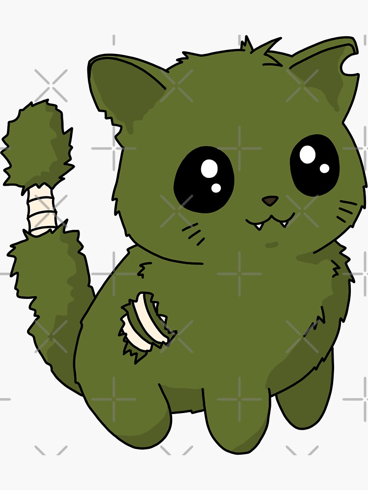 Cute zombie kitten Sticker for Sale by sivelobanova