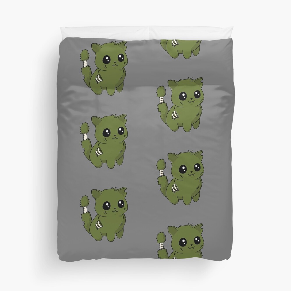 Cute zombie kitten Duvet Cover for Sale by sivelobanova