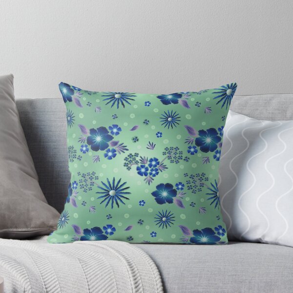 Aperçu de l'œuvre Vintage Sarcelle/Indigo Gamma Floral créée et vendue par ZENDYtechSTYLE.