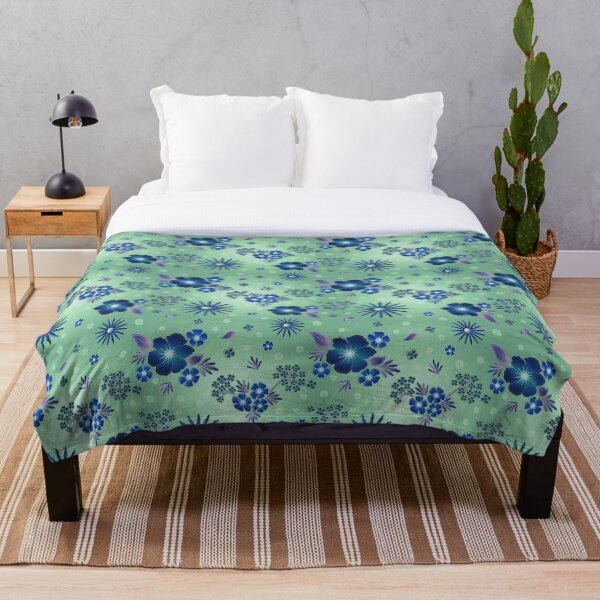 Item preview, Vintage verde azulado/índigo gamma floral designed and sold by ZENDYtechSTYLE.