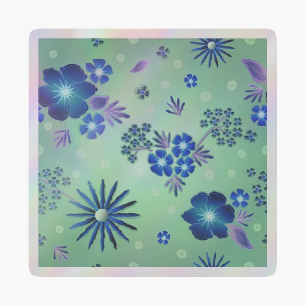 Item preview, Vintage Teal/Indigo Gamma Floral designed and sold by ZENDYtechSTYLE.