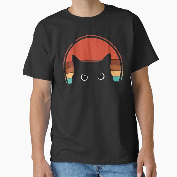 Item preview, Black Cat Peeking Sunset Vintage designed and sold by nameonshirt.