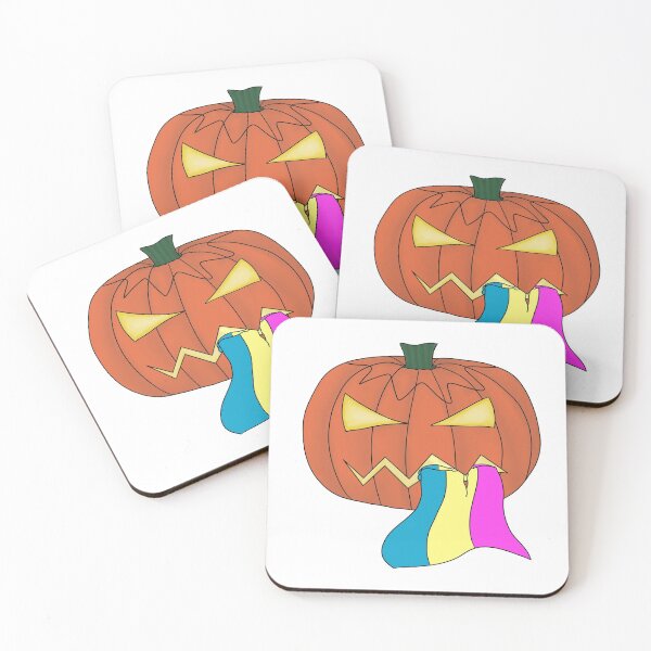 Item preview, jack o'lantern with pan pride flag designed and sold by calenca.