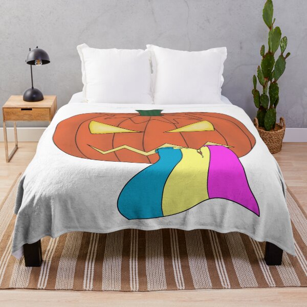 Item preview, jack o'lantern with pan pride flag designed and sold by calenca.