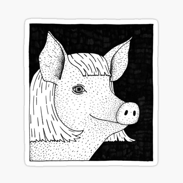 giving gift clipart black and white pig