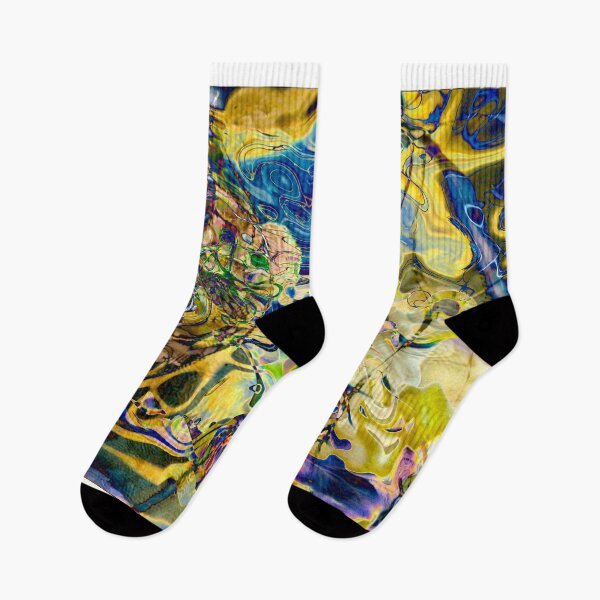Item preview, blue yellow objects abstract designed and sold by BBS ART.