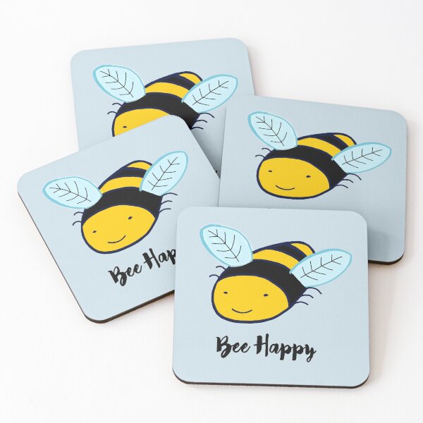 Bee Happy Coaster Coasters (Set of 4)