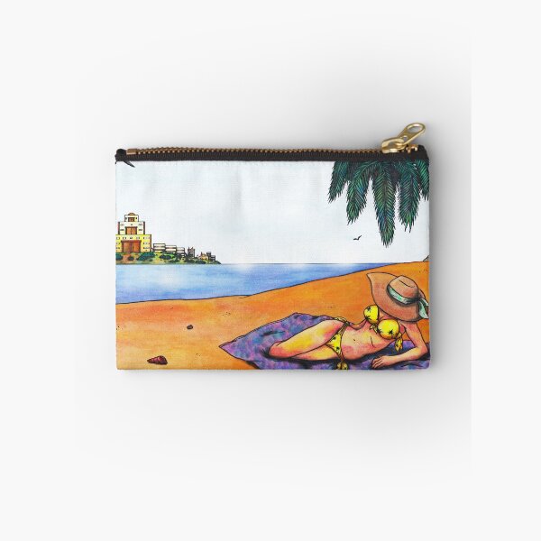 Item preview, watercolor illustration woman relaxing on beach at sea designed and sold by Jonah Augustin Gray.