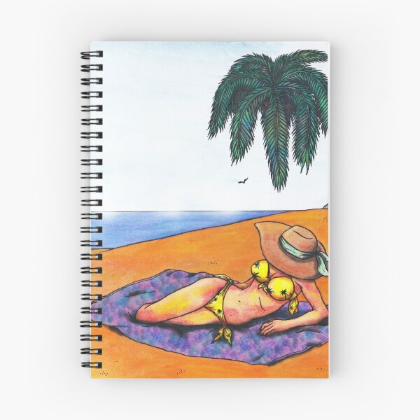 Item preview, watercolor illustration woman relaxing on beach at sea designed and sold by Jonah Augustin Gray.