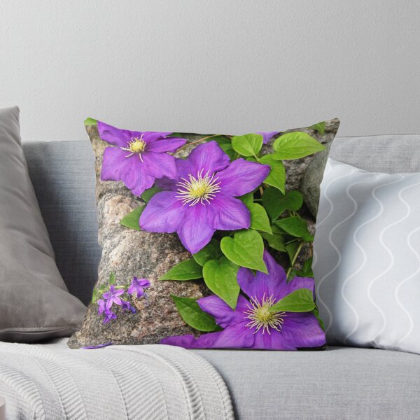 Item preview, Purple Clematis On Rock designed and sold by Debbie Oppermann.