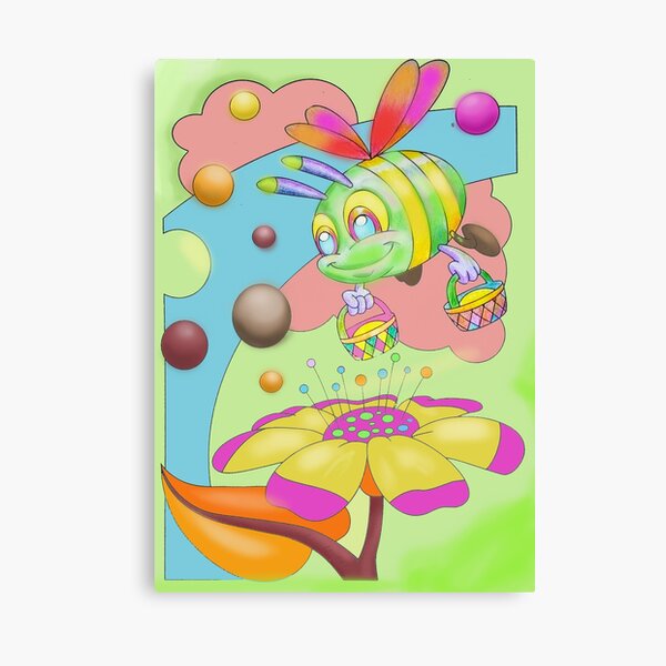 Busy bee shopping flowers collecting nectar Canvas Print