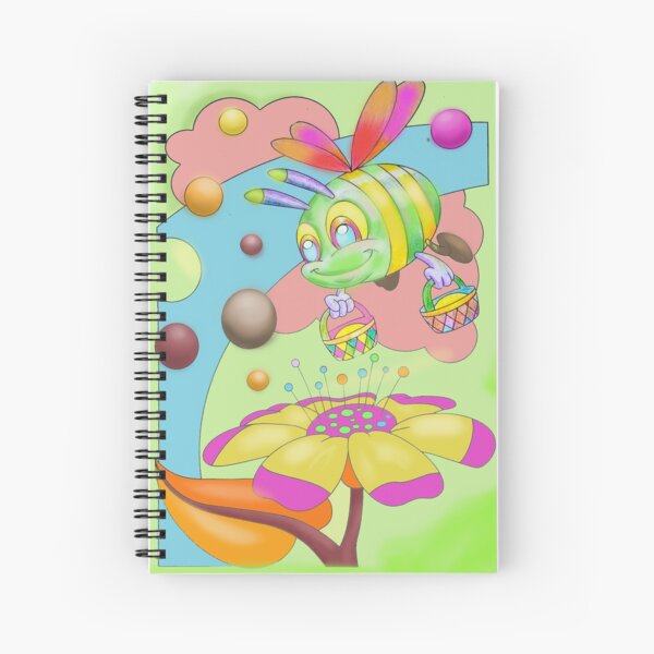 Busy bee shopping flowers collecting nectar Spiral Notebook