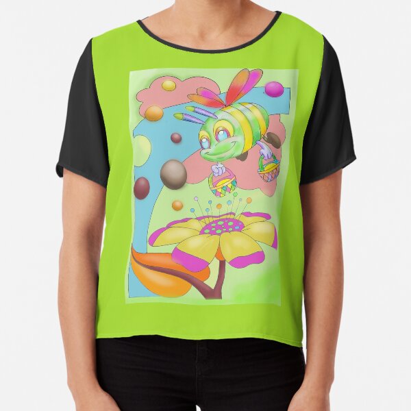 Busy bee shopping flowers collecting nectar Chiffon Top