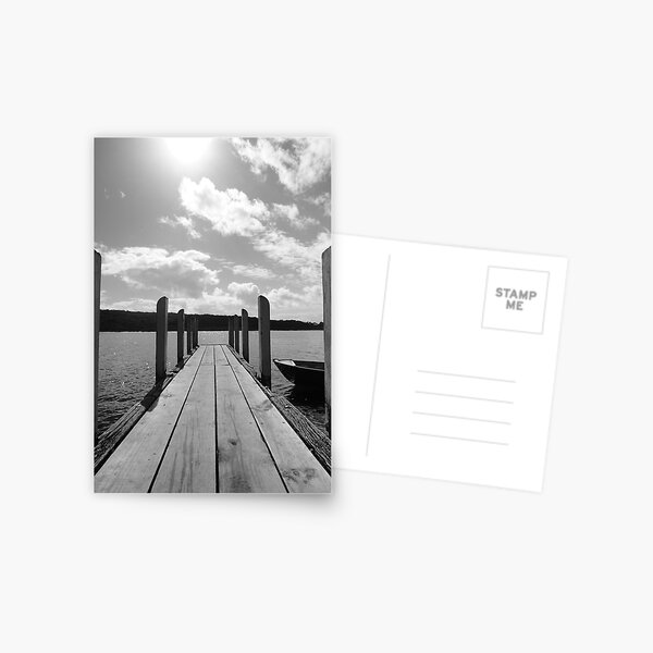 Jetty in black & white Postcard