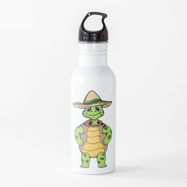Turtle with sombrero Water Bottle