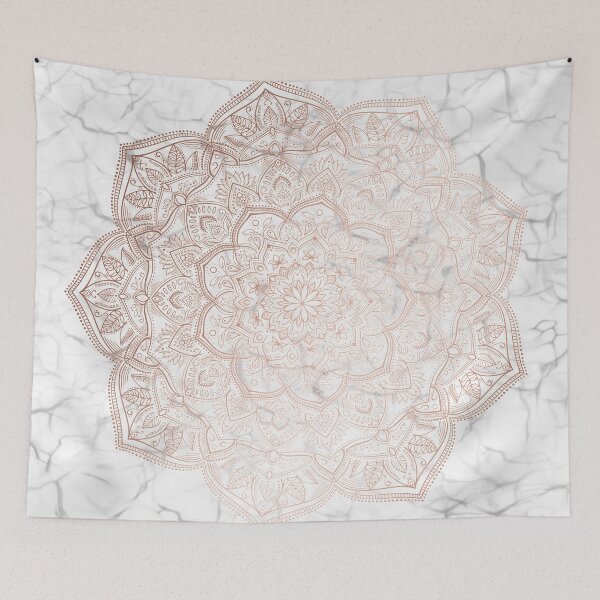 Item preview, Lace Mandala - Rosegold on Marble designed and sold by halconiandesign.