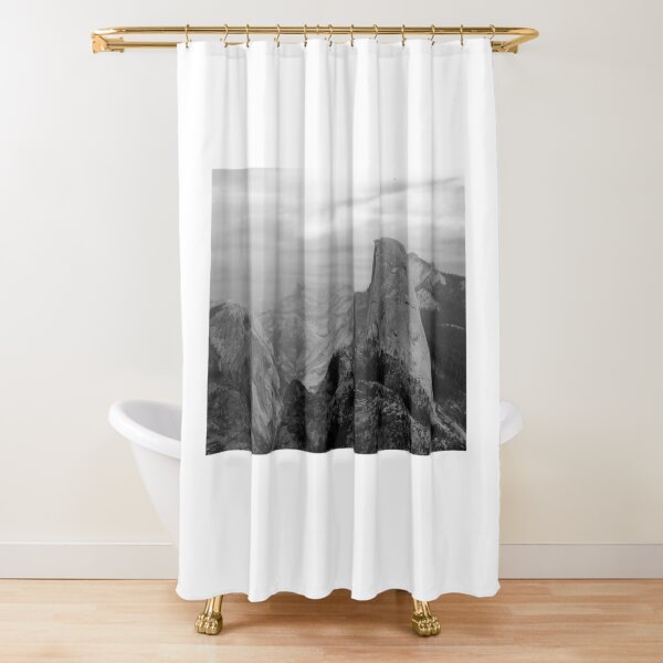 Half Dome BW Shower Curtain