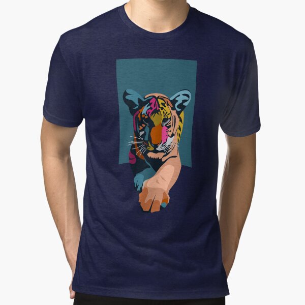 Tigre coloré T-shirt chiné