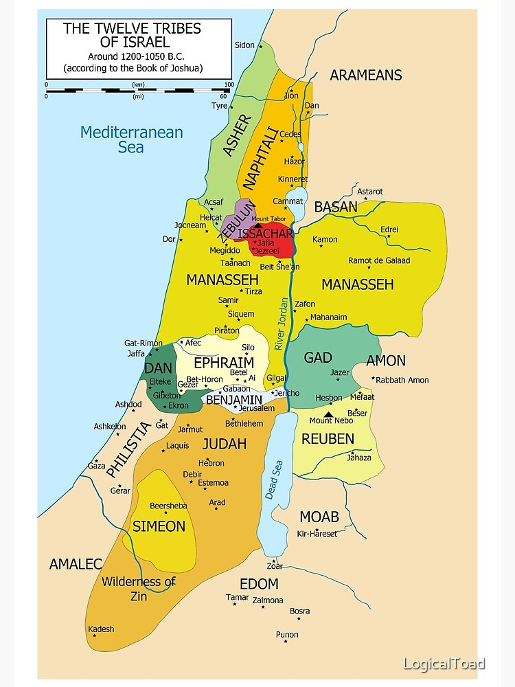 Mapa De Las 12 Tribus De Israel