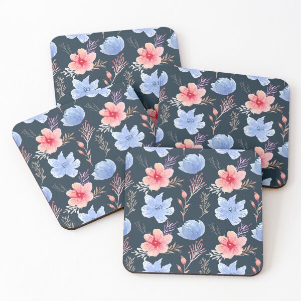 Artikelvorschau, Rosa und blaue Blumen entworfen und verkauft von pugmom4.