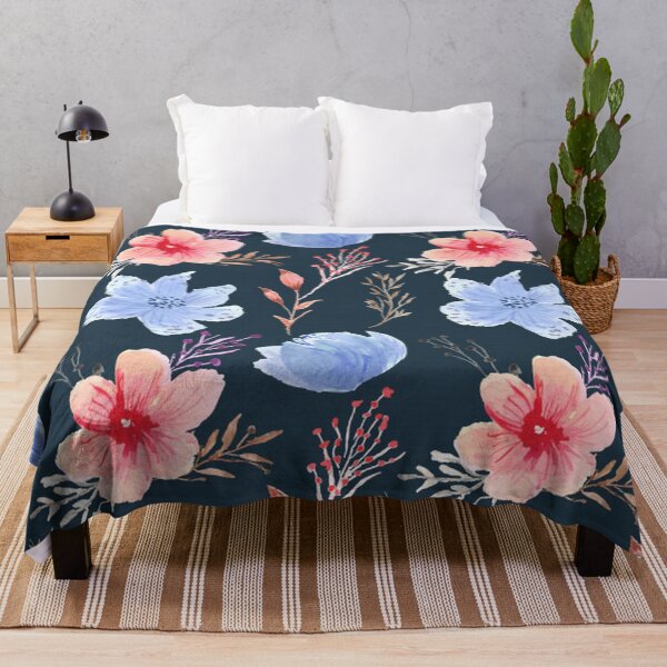 Artikelvorschau, Rosa und blaue Blumen entworfen und verkauft von pugmom4.
