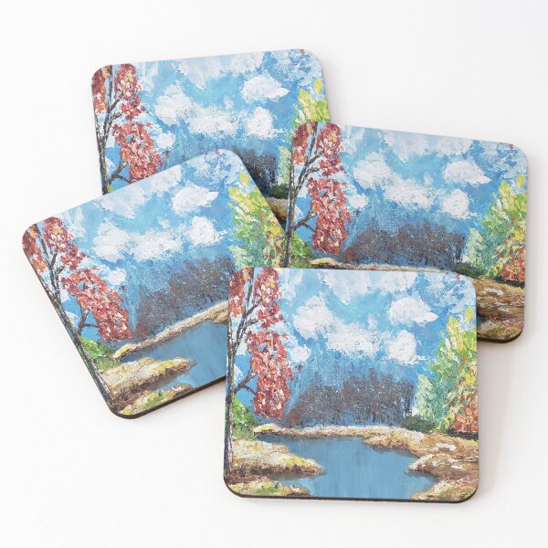 Item preview, Autumn Leaves in Forest with River designed and sold by LivingArtBrenda.