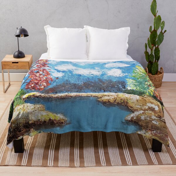 Item preview, Autumn Leaves in Forest with River designed and sold by LivingArtBrenda.