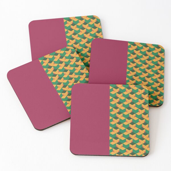 Giyuu Tomioka Pattern | Demon Slayer Coasters (Set of 4)
