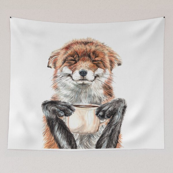 Item preview, Morning Fox - cute coffee animal designed and sold by HollySimental.