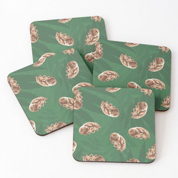 Item preview, Cute Water Bear on Moss - Tardigrade Seamless Print designed and sold by BoyPilot Goods.