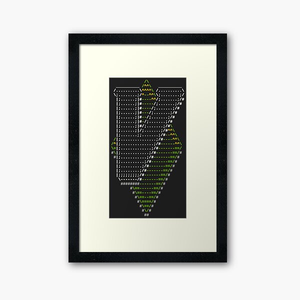 ASCII Bunny Framed Art Print by Alex Tim