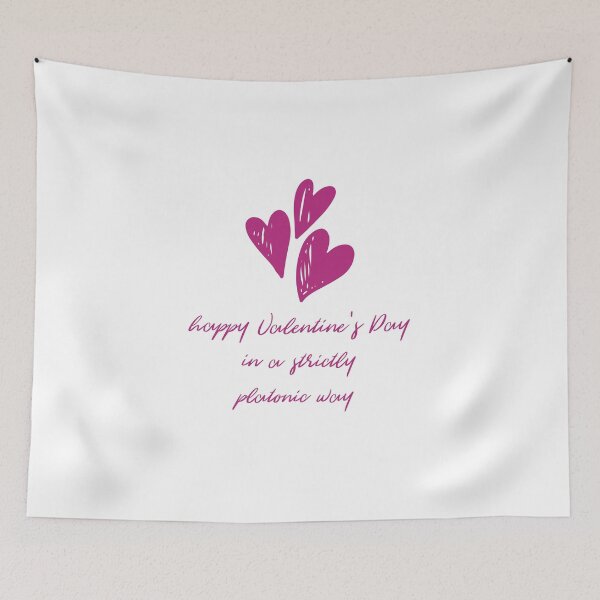Item preview, Happy Valentine's Day in a Strictly Platonic Way + Hearts (Pink) designed and sold by JoyofFriendship.