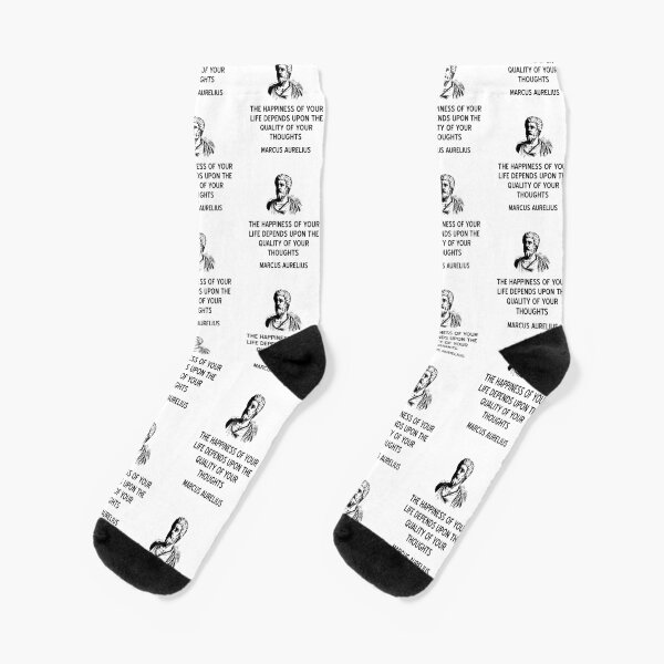 Stoic Marcus Aurelius Quote on Happiness Socks