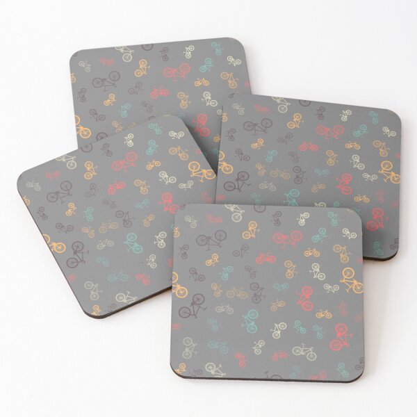 Item preview, seamless pattern of different sized bicycles on grey background designed and sold by Vgdesign4.