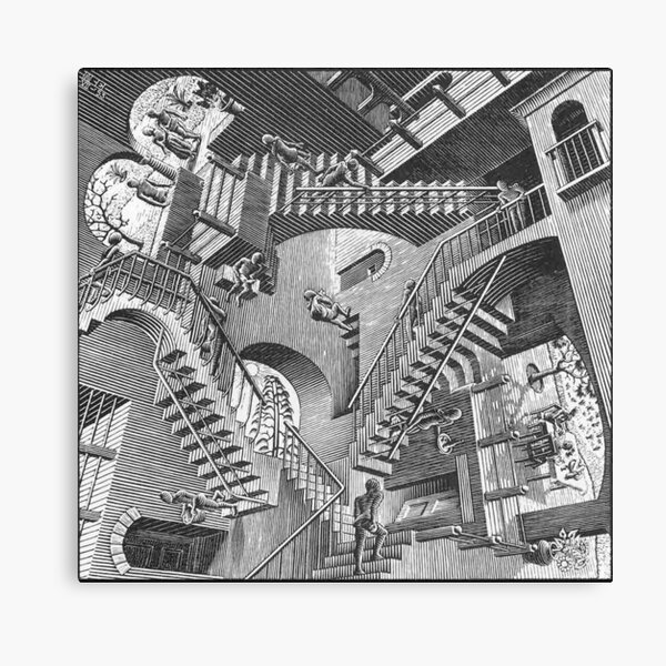 Escher relativity geometry geometric stairs mathematic Canvas Print