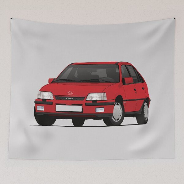 Item preview, Red Kadett E GSi car illustration designed and sold by knappidesign.