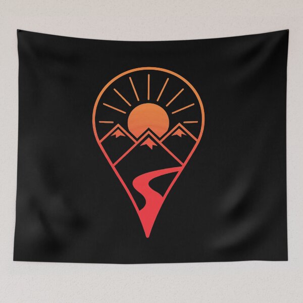 Item preview, Geometric Mountainscape Location Pin designed and sold by Gamma-Ray.