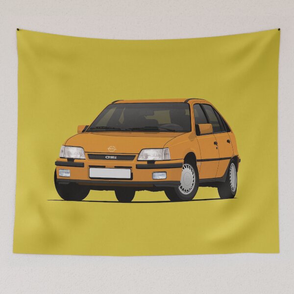 Item preview, Orange Kadett E GSi car illustration designed and sold by knappidesign.