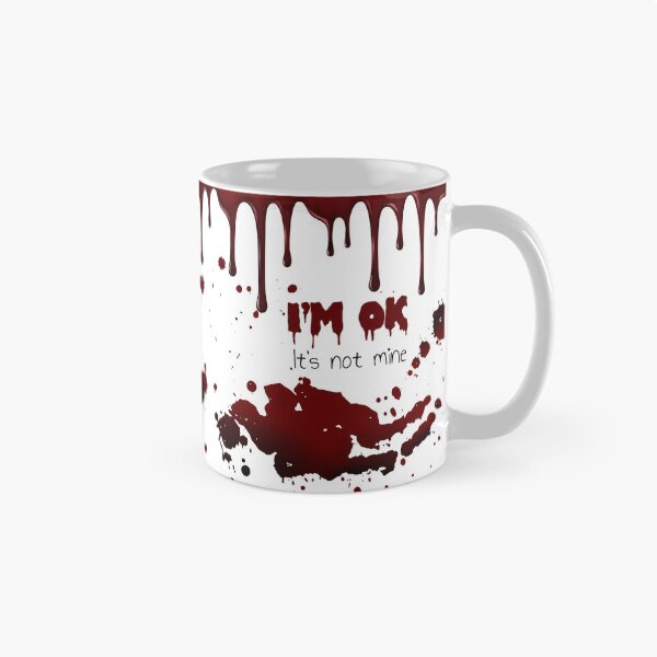 Artikelvorschau, Bloodstains T-Shirt - ich bin OK, es ist nicht meins - Halloween-Shirt entworfen und verkauft von CobwebsClothing.