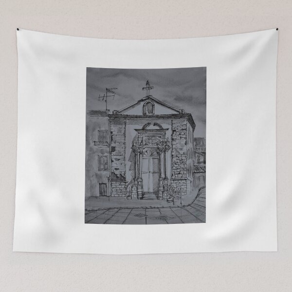 Item preview, Watercolor sketch in bw - Chiesa delle Anime Sante. Enna, Sicily designed and sold by Igor Pozdnyakov.