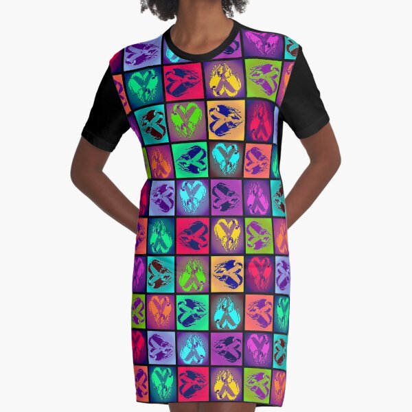 SilkenPop Multidirectional Graphic T-Shirt Dress