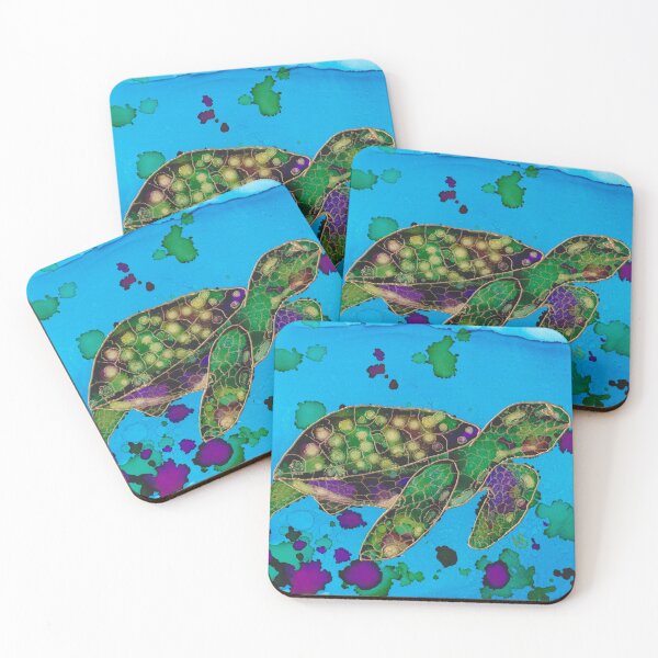 Item preview, Sea Turtle Alcohol Ink Painting Digital Print designed and sold by Red Sakura Studio.