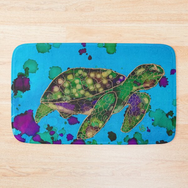 Item preview, Sea Turtle Alcohol Ink Painting Digital Print designed and sold by Red Sakura Studio.