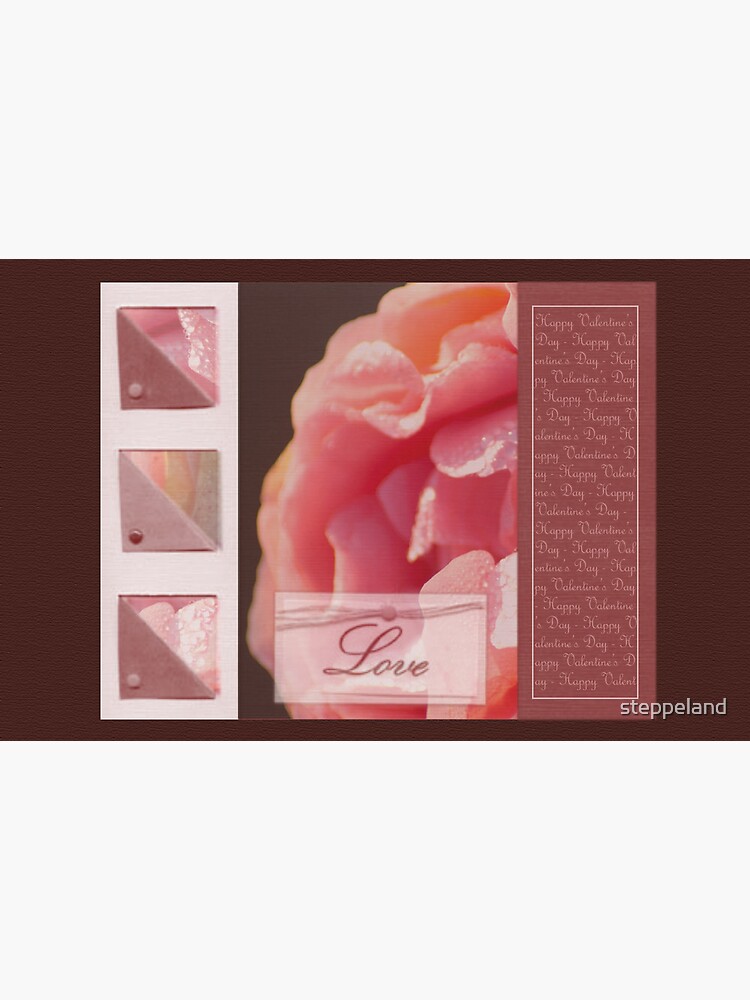 Thumbnail 2 of 2, Greeting Card, Happy Valentine's day - Pink rose - card designed and sold by steppeland.